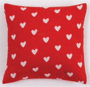 BB80029 - Pillow: Red with White Hearts