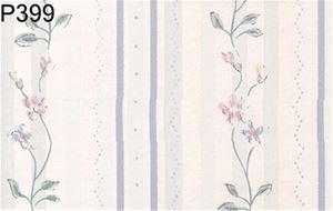 BH399 - Prepasted Wallpaper, 3 Pieces: Blue Moire Stripe