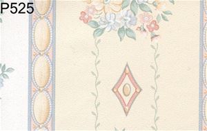 BH525 - Prepasted Wallpaper, 3 Pieces: Ylw Paneled Floral
