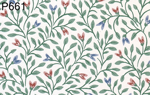 BH661 - Prepasted Wallpaper, 3 Pieces: Dark Flowered Ivy