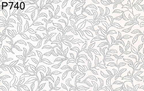 BH740 - Prepasted Wallpaper, 3 Pieces: Green Leaf On White