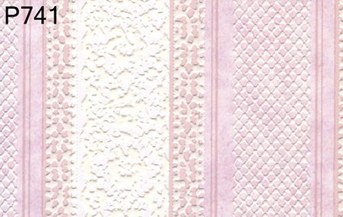 BH741 - Prepasted Wallpaper, 3 Pieces: Textured Pink Ribbon