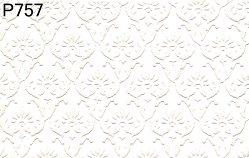 BH757 - Prepasted Wallpaper, 3 Pieces: White On White Embossed