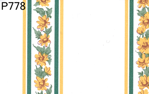 BH778 - Prepasted Wallpaper, 3 Pieces: Sunflower Stripes