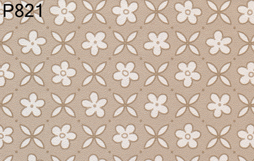 BH821 - Prepasted Wallpaper, 3 Pieces: Tan Flowers