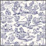 BP1FR101 - Wallpaper, 6pc: Campagne Toile Blue