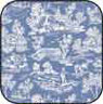 BPCFR01 - Cotton Fabric: Reverse Toile Blue