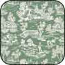 BPCFR03 - Cotton Fabric: Reverse Toile Green