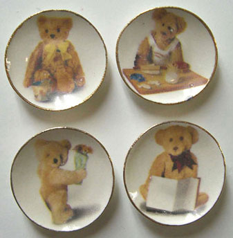 BYBCDD306 - 4 Playing Teddy Plates