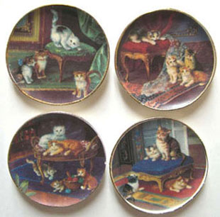 BYBCDD351 - 6 Blue Flower Cup Plates
