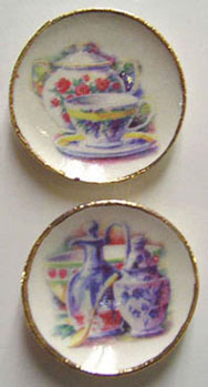 BYBCDD395 - 2 Blue Floral Tea Set Plates