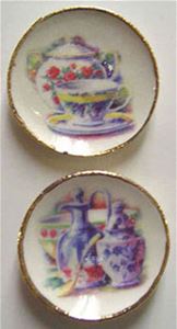 BYBCDD395 - 2 Blue Floral Tea Set Plates