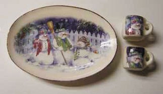 BYBCDD488 - Snowman Tray &amp; Mugs