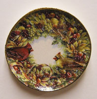 BYBCDD607 - Wreath With Birds Platter