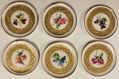 BYBCDD634 - Gold Framed Flower Platters