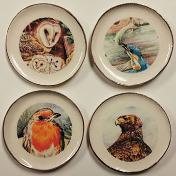 BYBCDD635 - Hunting Bird Platters, 4pc