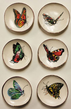 BYBCDD636 - Butterfly Plates, 6pc