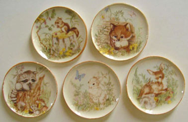 BYBCDD67 - 5 Soft Woods Animals Plates