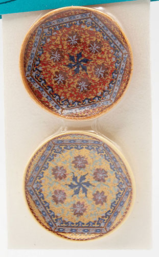 BYBCDD714 - Terra Cotta and Tan Patterned Plates