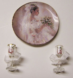 BYBCER140 - Bride Platter &amp; Wine Goblets