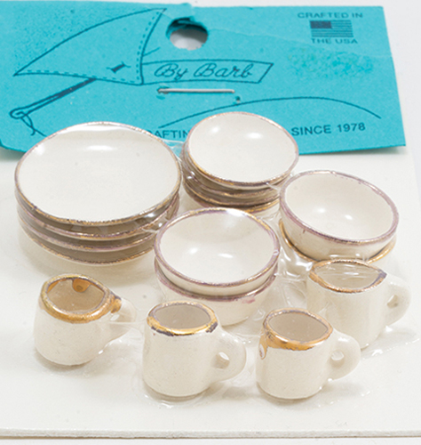 BYBCER3G - Dinner Set Serves 4 Solid Color with Rim