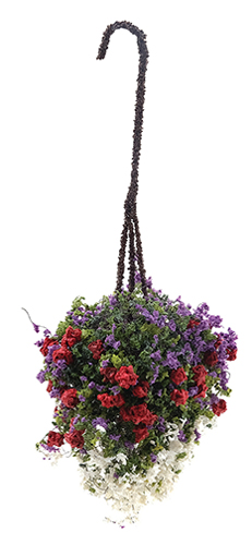 CAHBS18 - .Hanging Basket: Red-Purple-White, Small