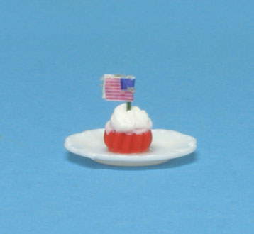 CAR1843 - Single Patriot Cupcake W/Flag, Assrt Color Cups