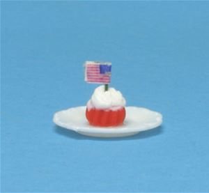 CAR1843 - Single Patriot Cupcake W/Flag, Assrt Color Cups