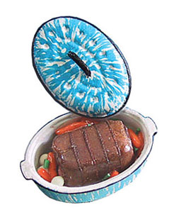 CAR0885 - Pot Roast/Flow Blue Roasting Pan