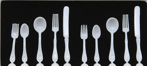 CB060 - White Flatware, 10 Pieces