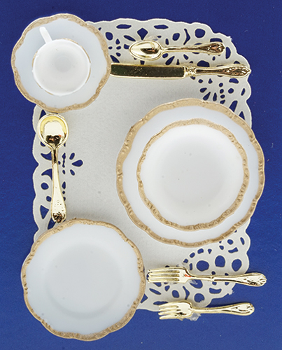 CB100 - 1 Place Table Setting-Gold Trim