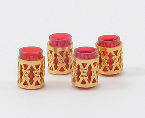 CB122R - Tumbler with Filagree, Red, 4/Piece