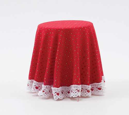 CB124R - Skirted Table-Red Mini Dot