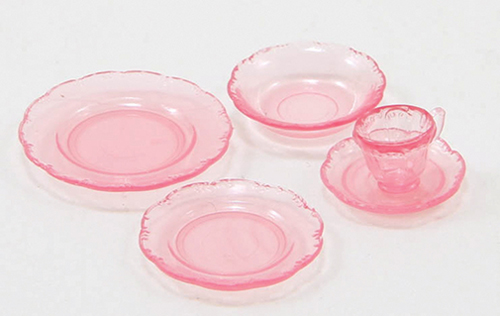 CB132P - Depression Dish Set, 5 Piece Pink