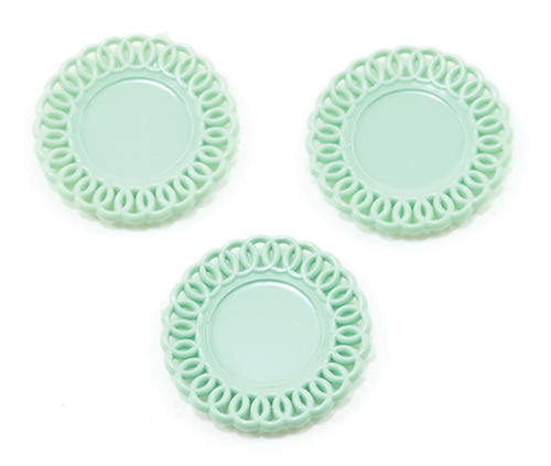 CB153J - Lace-Edged Plates, 3 Piece, Jadite