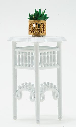 CB44 - Plant Stand with Plant, White