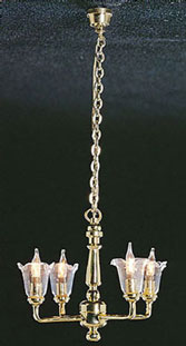 CK3002 - 4 Up-Arm Cl Tulip Shade Chandelier
