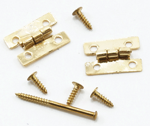 CLA05644 - Flush Hinges with Nails,Brass, 4/Pk