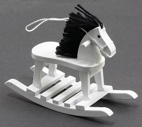 CLA10375 - Rocking Horse, White, NEW DESIGN