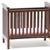 CLA10610 - Slatted Nursery Crib, Walnut with Pink Fabric  ()