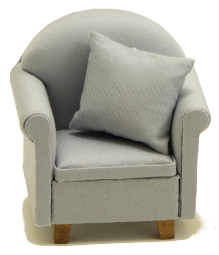 CLA10952 - Chair with Pillow, Gray, NEW DESIGN  ()