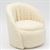 CLA12045 - Round Chair, White Faux Sherpa Fabric
