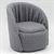CLA12046 - Round Chair, Gray Faux Sherpa Fabric