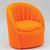 CLA12047 - Round Chair, Orange Faux Sherpa Fabric