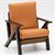 CLA12050 - Walnut Chair, Brown Faux Leather