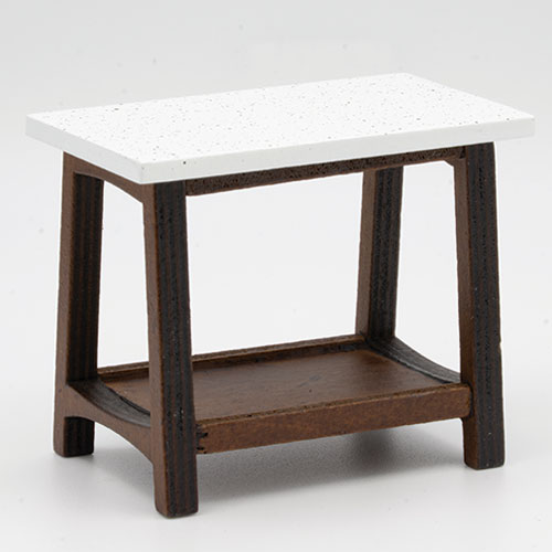 CLA12059 - Rectangular Side Table, Walnut with Marble Top