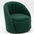 CLA12067 - Round Chair, Dark Green Faux Sherpa Fabric