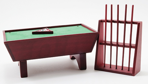 CLA91323 - Discontinued: Pool Table Set/24, Mahogany (Clam)