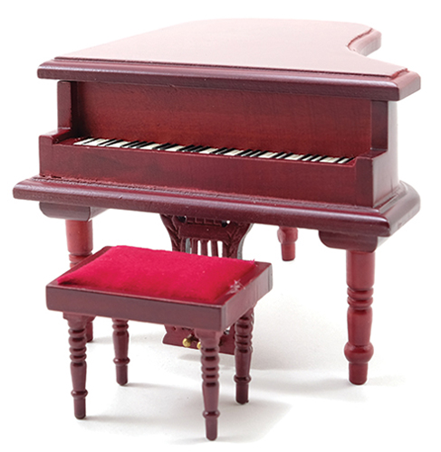 CLA91407 - Baby Grand Piano with Stool, Mahogany