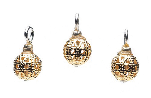 CLD211 - Gold Filigree Ornaments, 3pc
